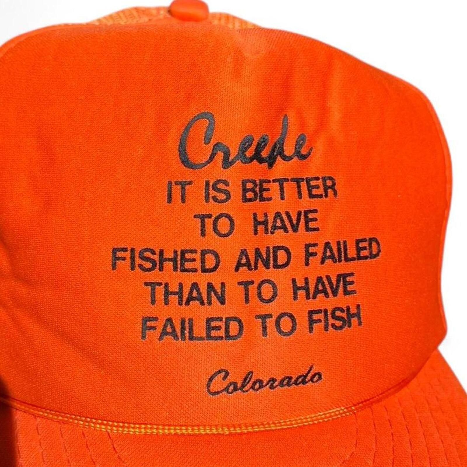 Other Vintage 80s Creede It Is Better To Have Fished Trucker Hat Size ONE SIZE - 7 Thumbnail