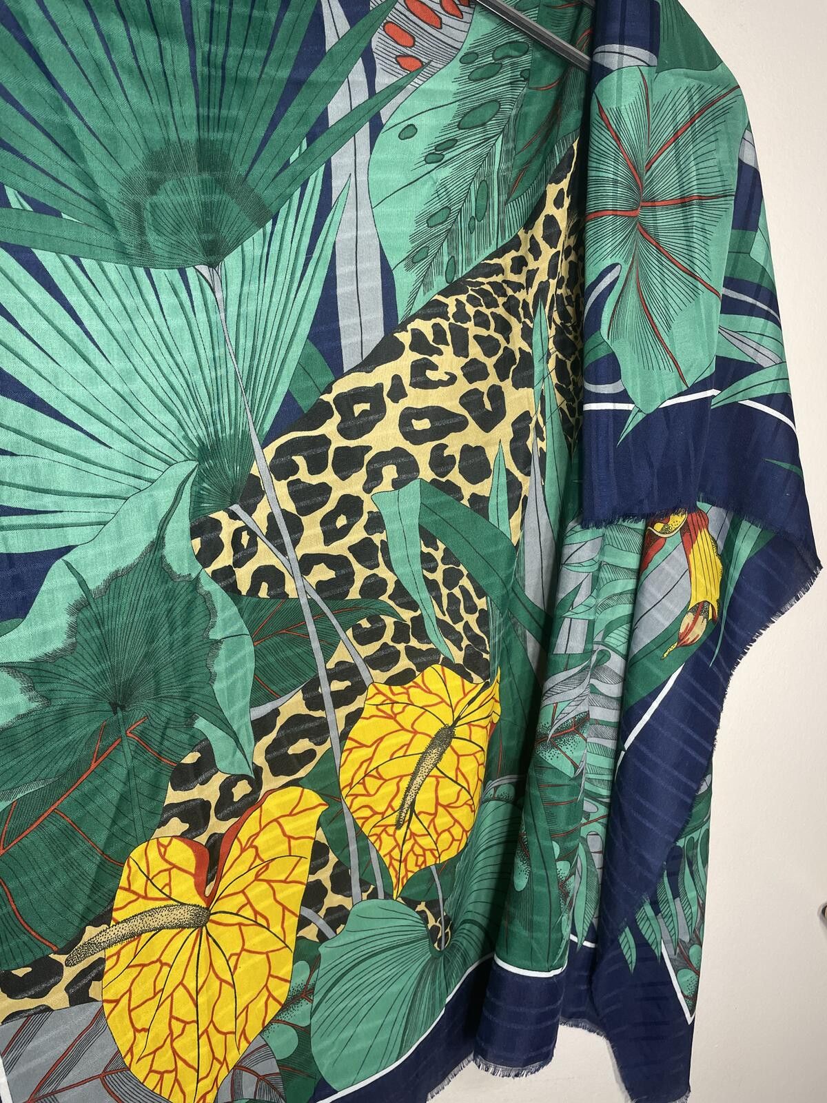 Other Tropical Jungle Love Leopard Print Oversized Shawl 45"x45" Size ONE SIZE - 3 Thumbnail