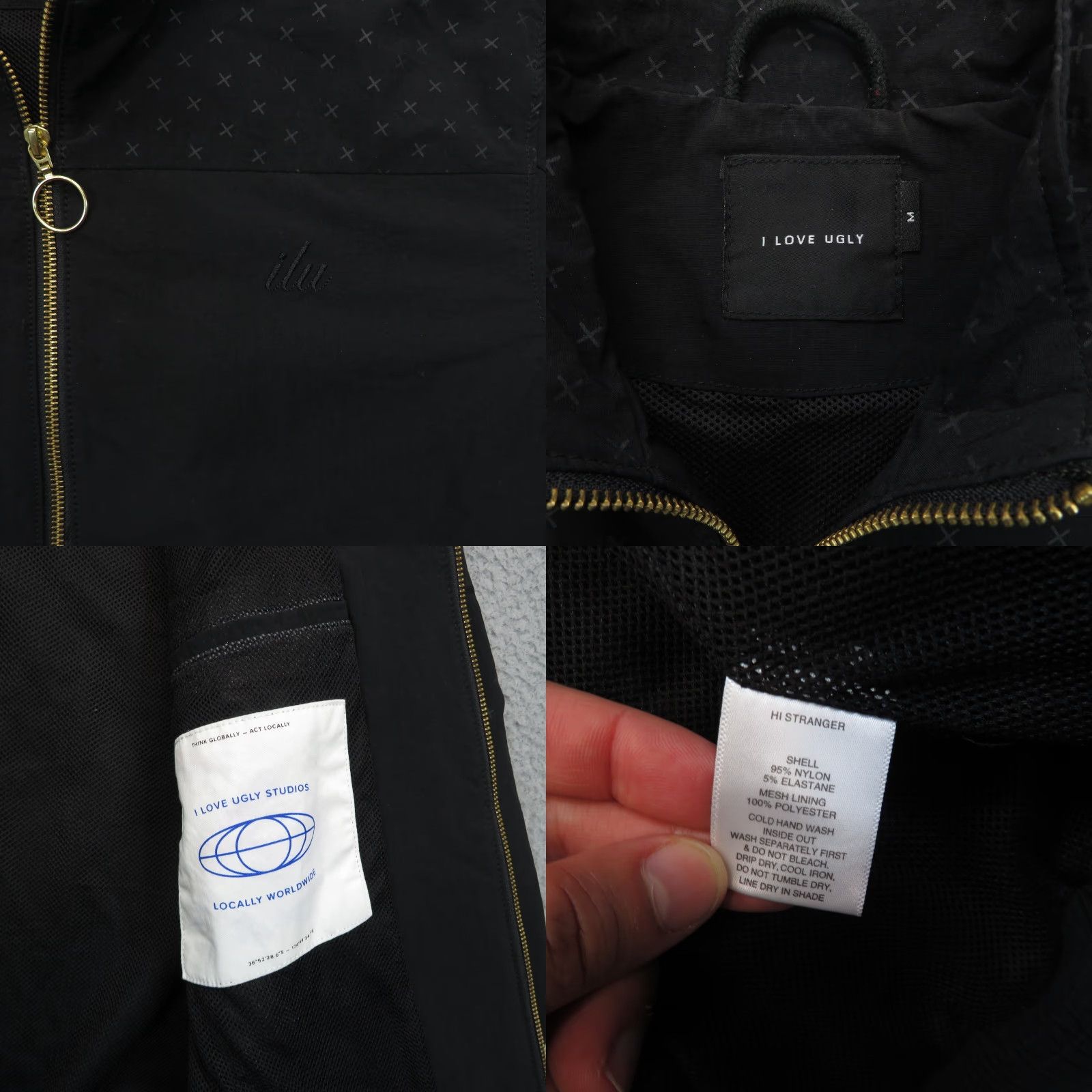 I Love Ugly I Love Ugly Jacket Mens Medium Black Full Zip Windbreaker Streetwear Track Jacket Size US M / EU 48-50 / 2 - 8 Thumbnail