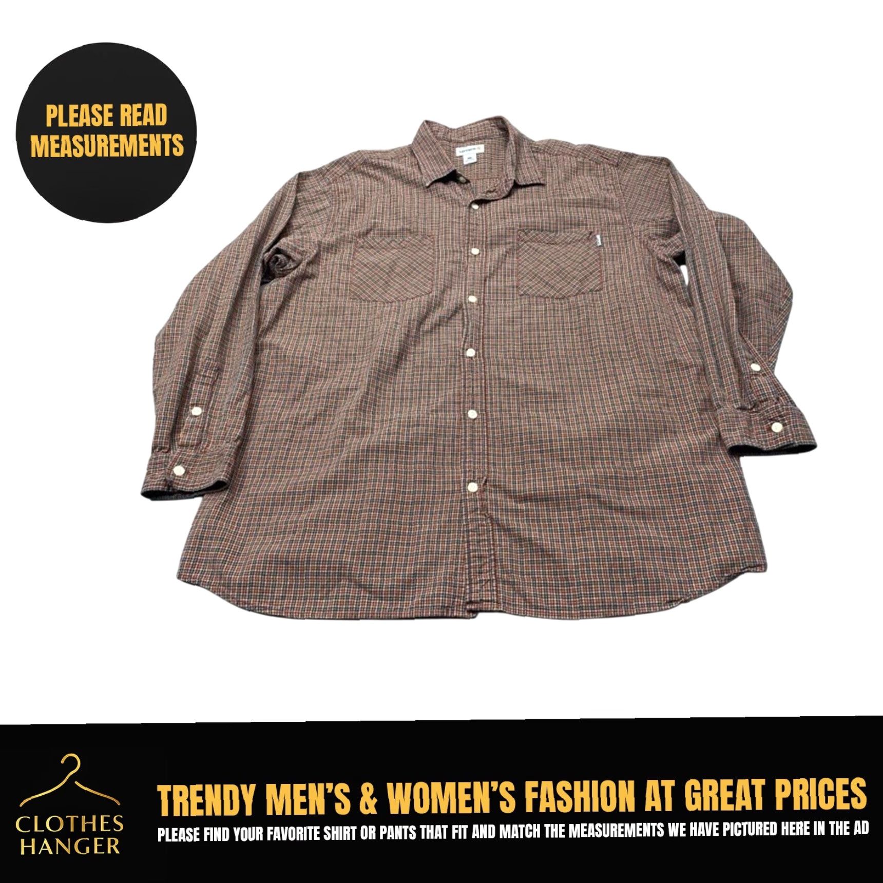 Carhartt Carhartt Button Up Shirt S254 Mens 2XL Plaid Pockets Cotton Long Sleeve 8282 Size US XXL / EU 58 / 5 - 2 Thumbnail