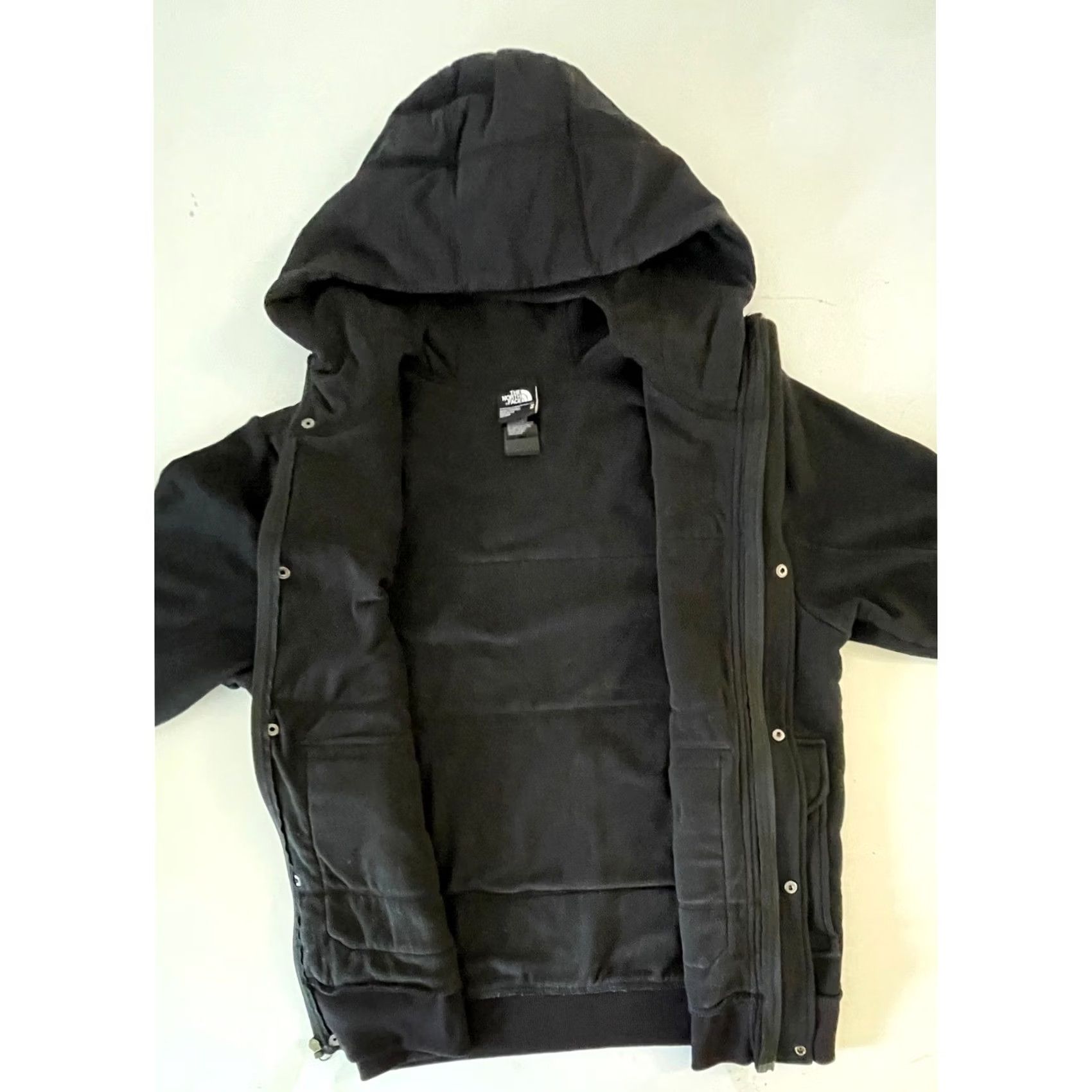 The North Face The North Face Mens Jacket Hooded Full Zip Black Regular M Nylon Overlay Cotton Blend Pocket Logo Embroidered Casual Travel 90s- no Size US M / EU 48-50 / 2 - 6 Thumbnail