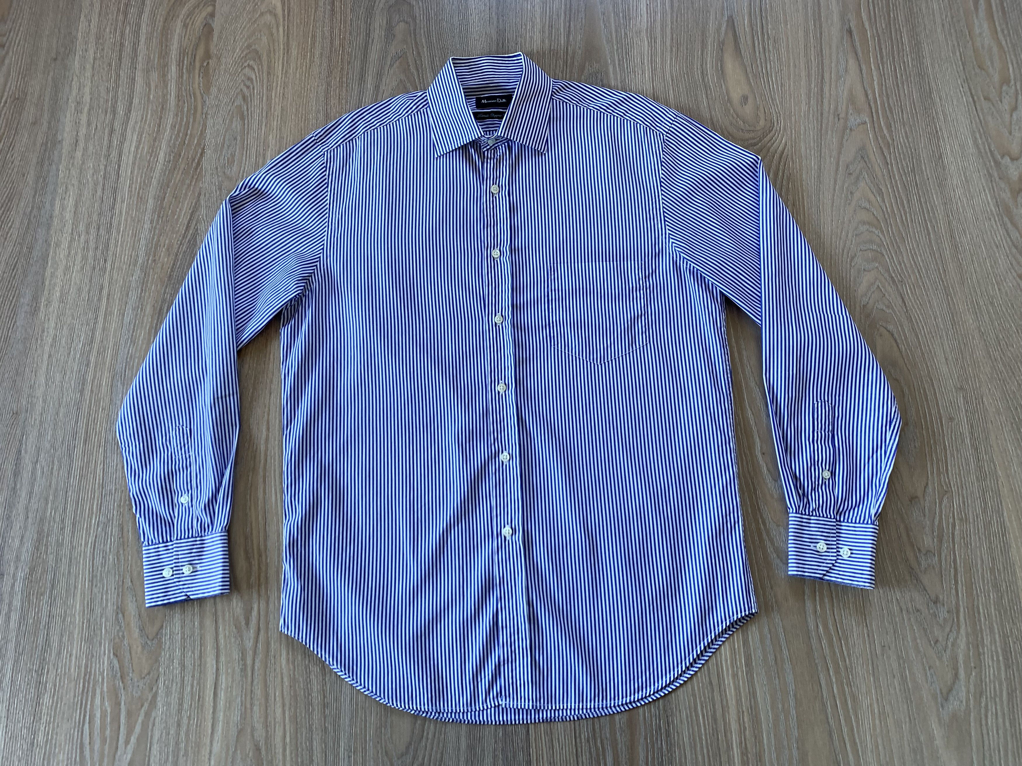 Designer × Massimo Dutti Massimo Dutti Stripe Cotton Long Sleeve Button Shirt Size US M / EU 48-50 / 2 - 2 Thumbnail