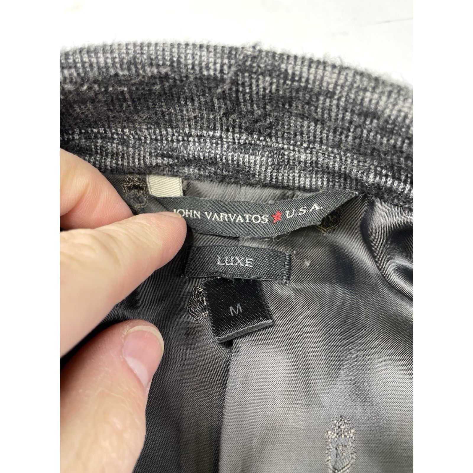 John Varvatos John Varvatos Blazer Coat Knit Gray Medium Mens USA Luxe Cotton Blend Jacket Solid Size 40R - 3 Thumbnail