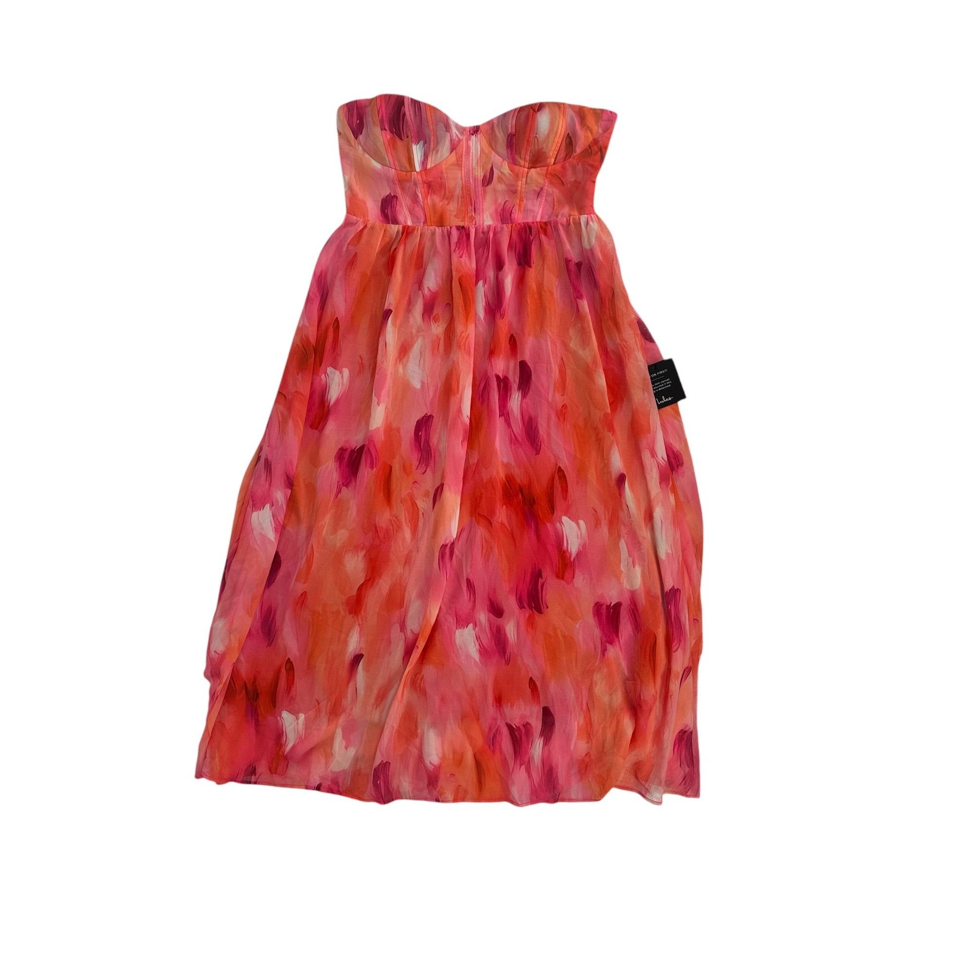 Lulus Lulus Dress - Strapless Coral Watercolor - NWT - Size XL Size XL / US 12-14 / IT 48-50 - 12 Thumbnail