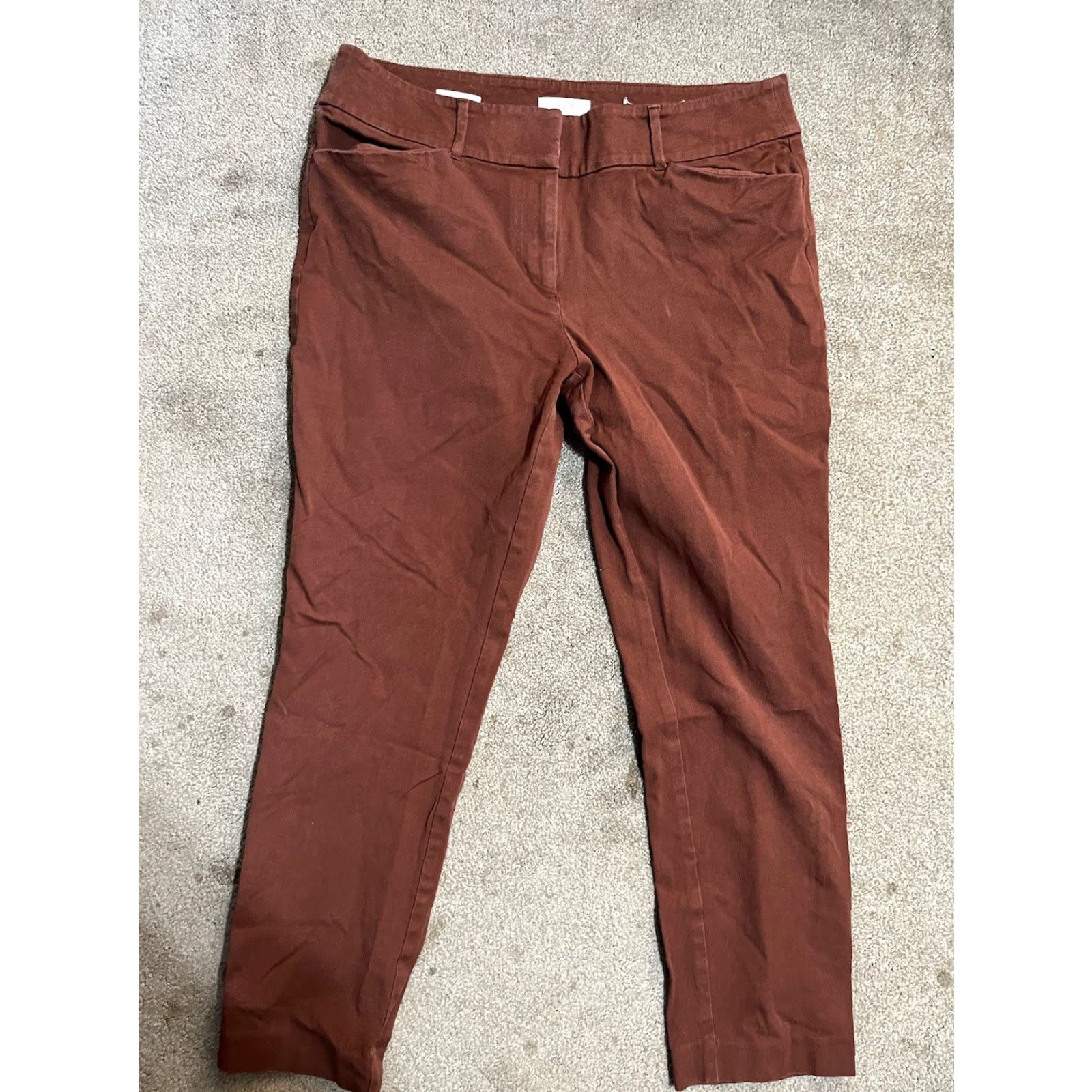 Loft LOFT Brown Dress Pants Women's Size 8 Pockets Skinny Ankle Regular Rise Mid Cotton Spandex Viscose Stretch Size 30" / US 8 / IT 44 - 2 Thumbnail