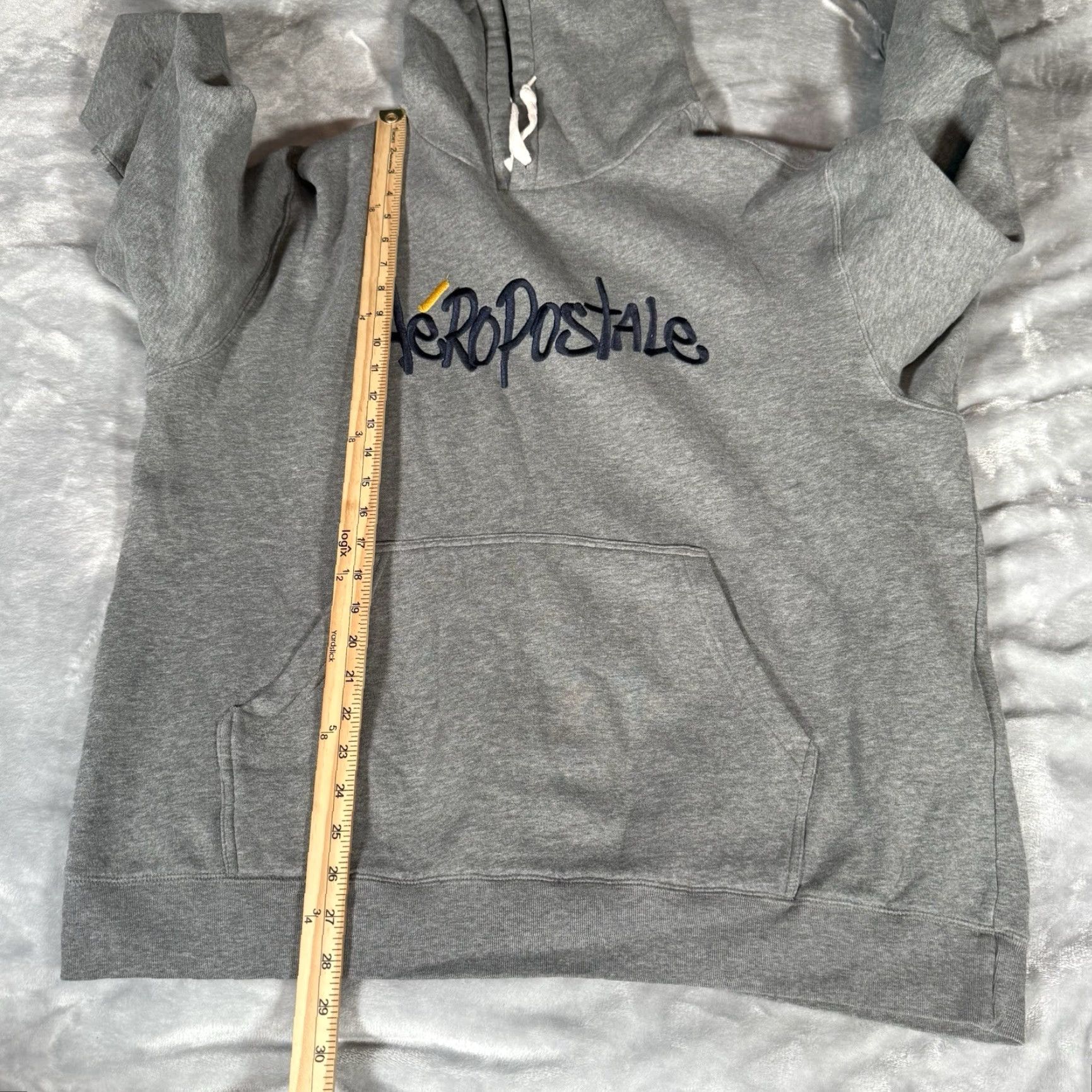 Aeropostale Vintage Aeropostale NYC Script Logo Hoodie Mens XL Grunge Gray Y2K Size US XL / EU 56 / 4 - 6 Thumbnail
