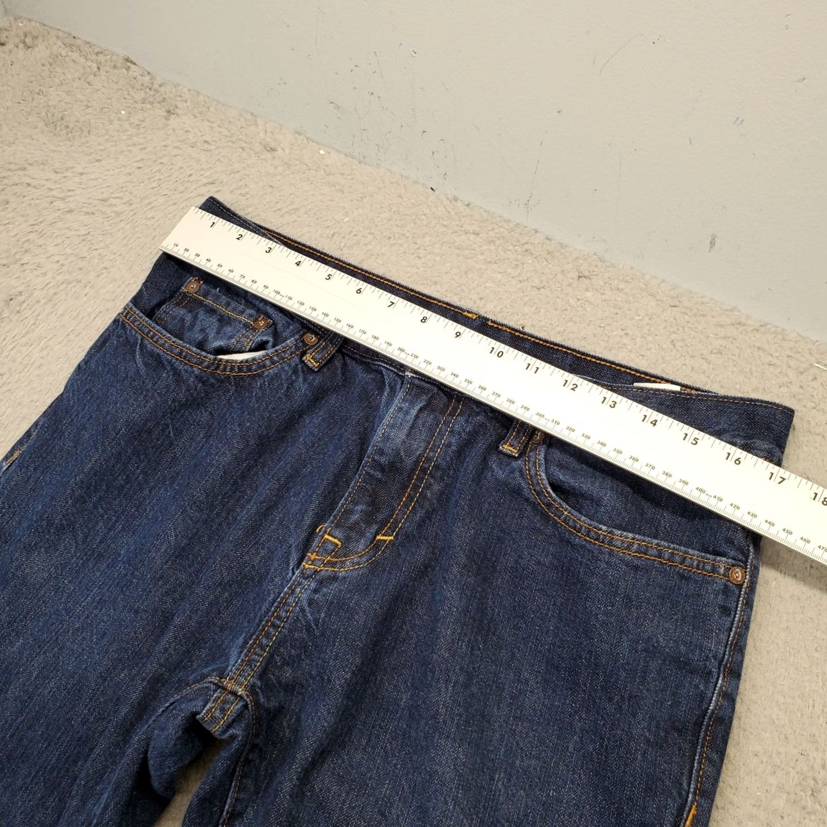Old Navy Old Navy Mens Navy Western Jeans 34x32 Denim Straight Leg 5-Pocket Outdoor Boots Not Included Size US 34 / EU 50 - 3 Thumbnail
