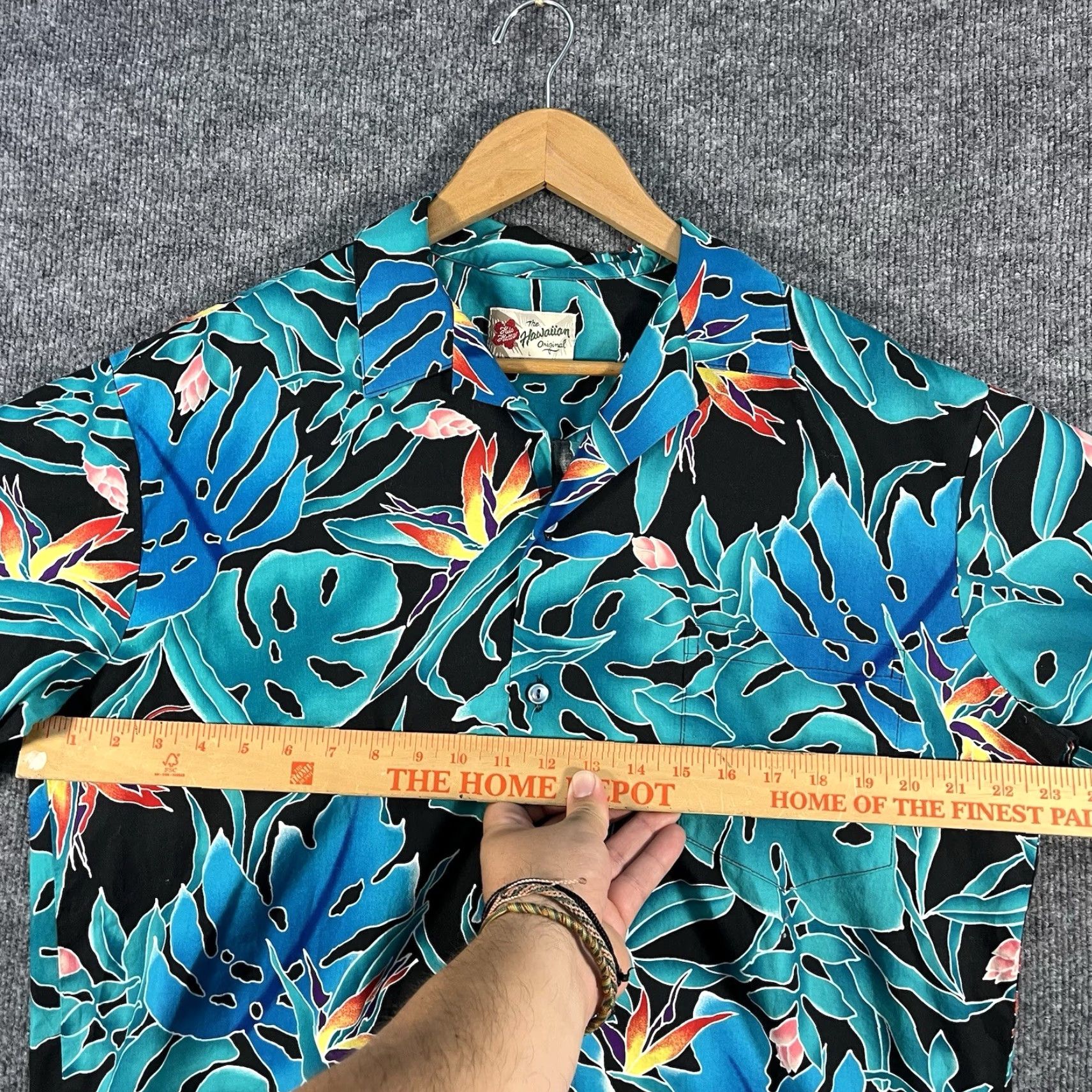Hilo Hattie VINTAGE Hilo Hattie Shirt Large L Blue Green Hawaiian Floral Button-Up Short Sleeve Collared 90s Mens Tropical Casual Size US L / EU 52-54 / 3 - 5 Thumbnail