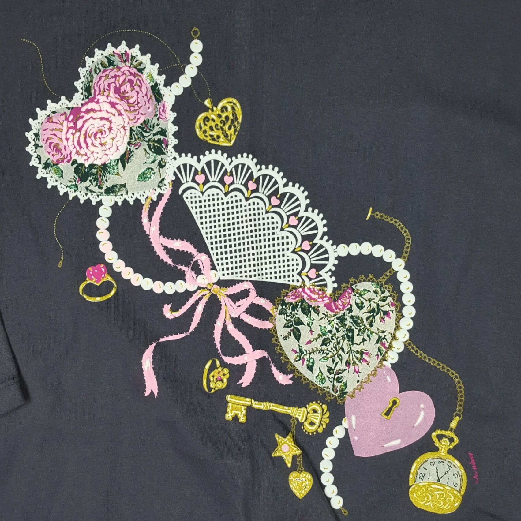 Swatch VINTAGE 90s Floral Heart Clock Watch Size L Art Shirt Unisex Adults Gray USA T-Shirt Size US L / EU 52-54 / 3 - 3 Thumbnail