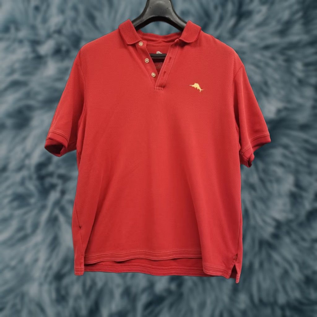 Tommy Bahama TOMMY BAHAMA Polo Shirt Men L Orange SU-PIMA Cotton Short Sleeve Collared Button Knit Cotton Blend Solid Colorful Size US L / EU 52-54 / 3 - 1 Thumbnail