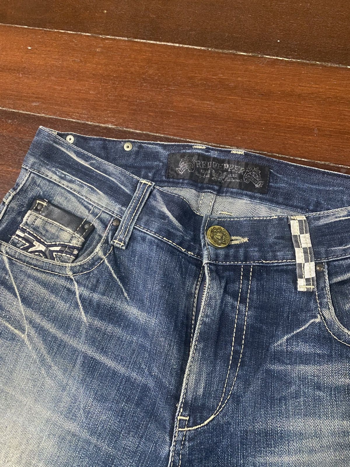 If Six Was Nine Flare Red Papper If six Was Nine Style Buckle Back Denim ☠️🎌 Size US 34 / EU 50 - 7 Thumbnail