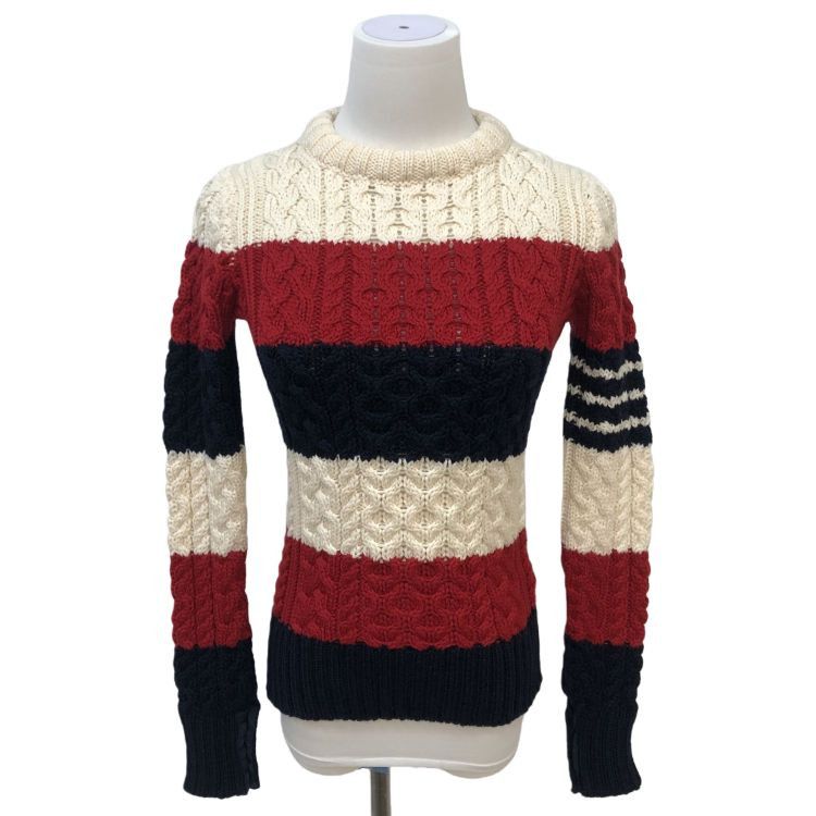 Thom Browne Thom Browne Color-block Cable Knit Sweater Size 38 Size XS / US 0-2 / IT 36-38 - 1 Thumbnail