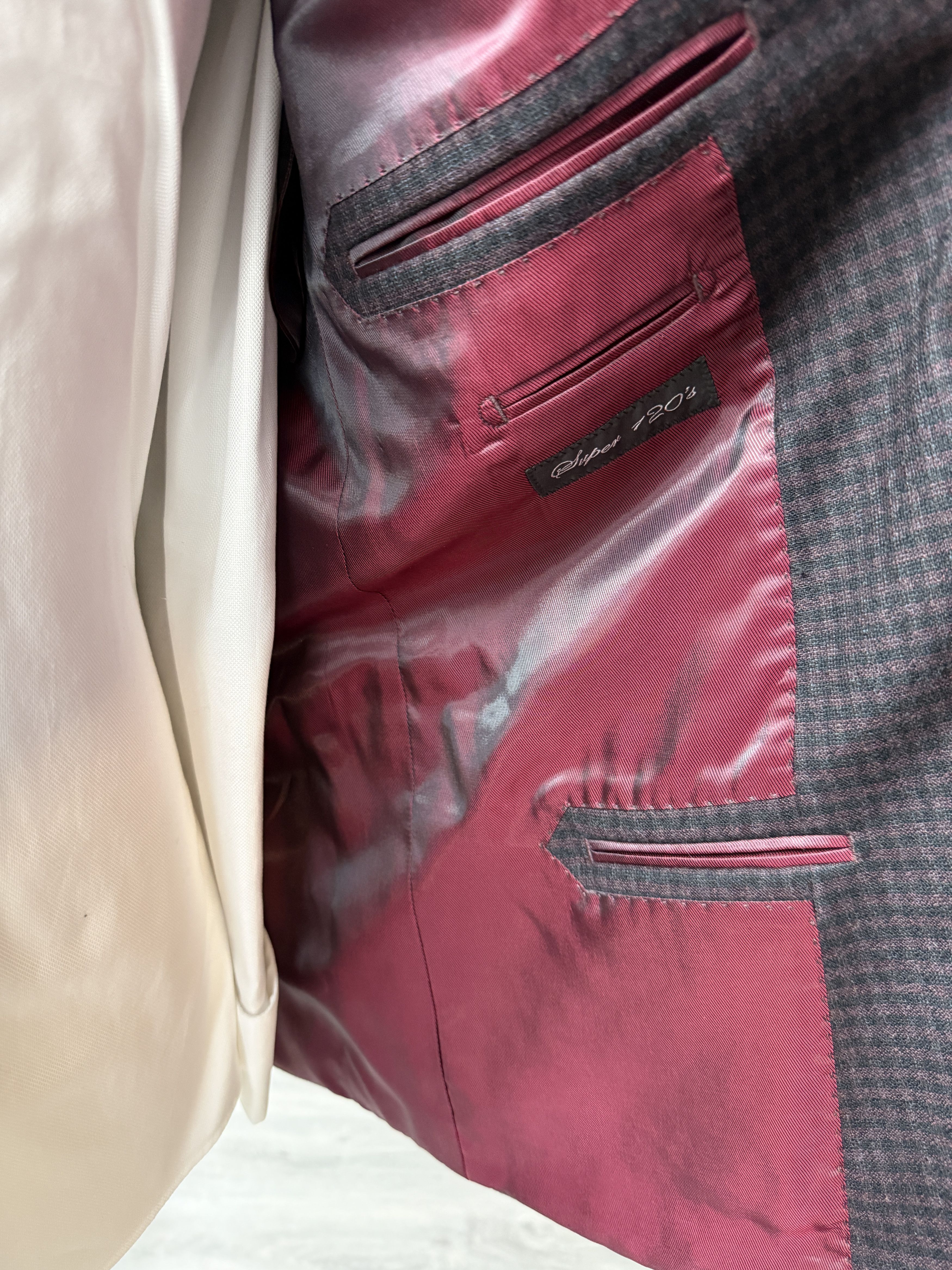 Designer × Other Sartoria Tosi 44R Maroon Plaid Sport Jacket Size 44R - 10 Thumbnail