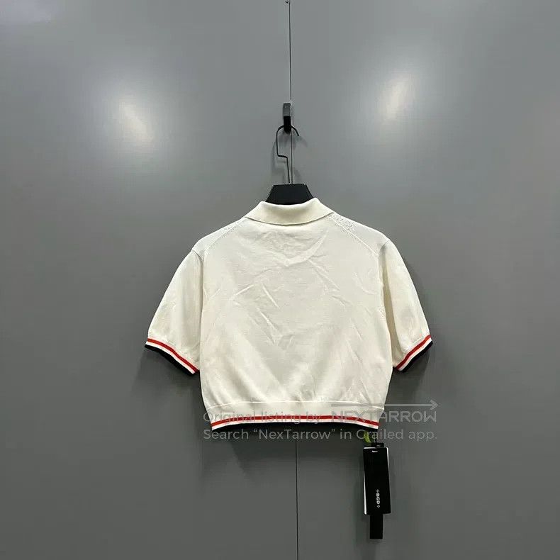 Miu Miu Miu Miu 40 Striped edge logo knitted short-sleeved polo shi Size M / US 6-8 / IT 42-44 - 2 Thumbnail