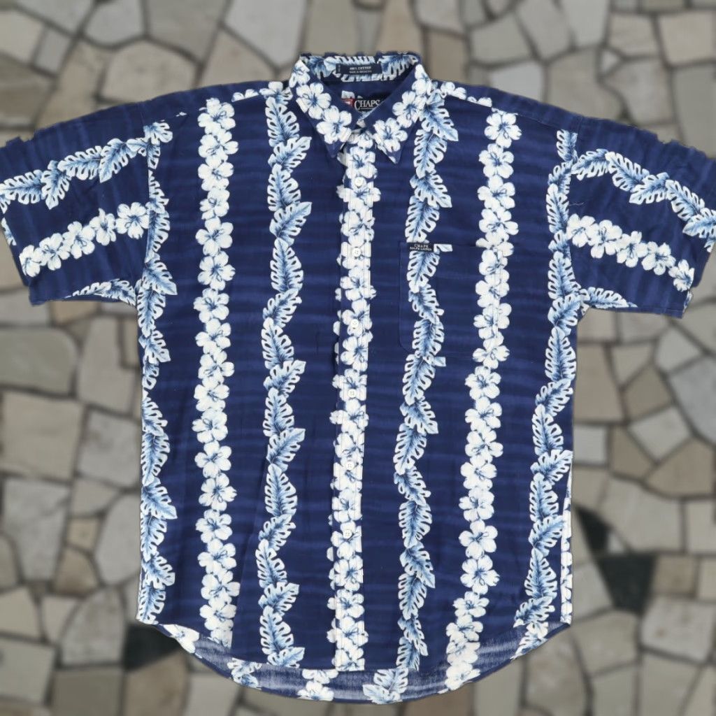 Ralph Lauren VTG Chaps Ralph Lauren Hawaiian Lei Camp Floral Shirt Blue Men's L Size US L / EU 52-54 / 3 - 1 Thumbnail