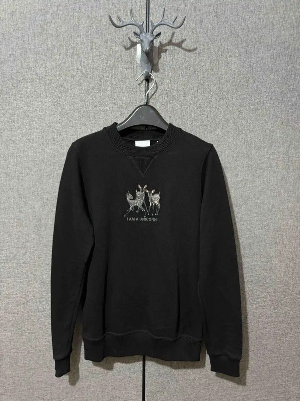 Burberry Burberry Black Cotton Logo Sweatshirt Size XXS / US 00 / IT 34 - 1 Thumbnail