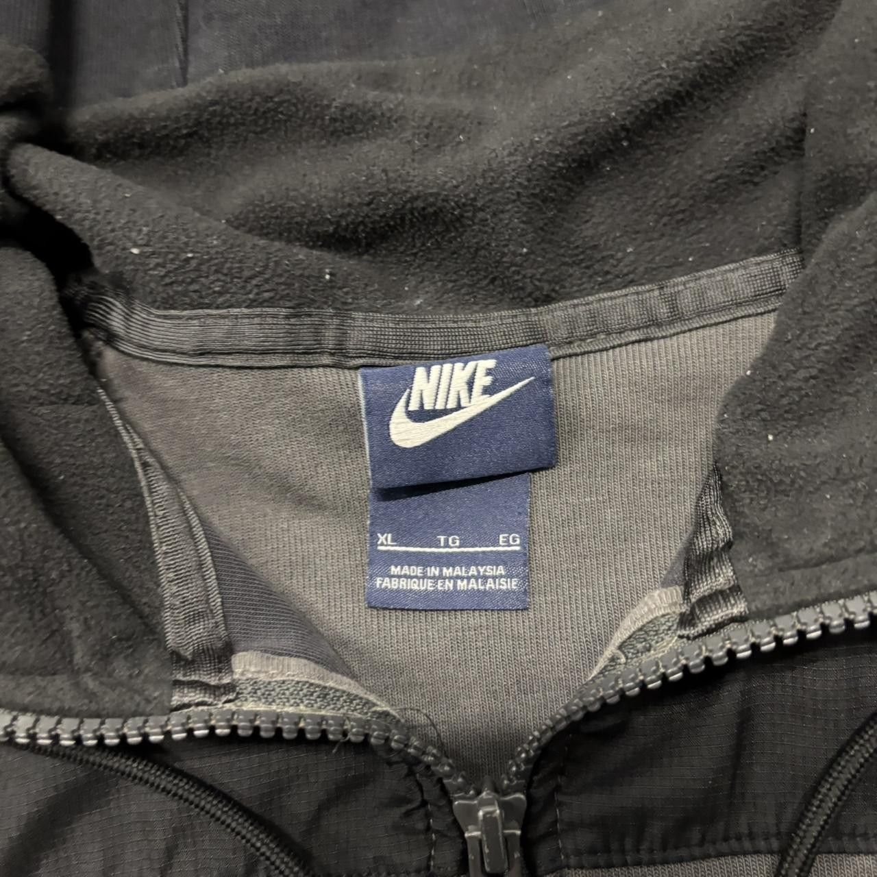 Nike × Vintage Crazy Vintage Y2K/2000s Grey Black Nike Tech Drill Essential Zip Up Hoodie! Size US XL / EU 56 / 4 - 5 Thumbnail