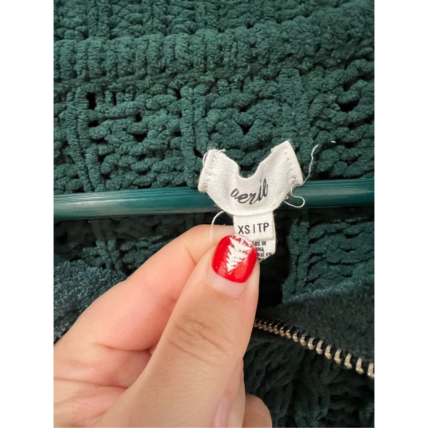 Other Aerie Cable knit Quarter Zip Sweater Forest green oversized Size XS / US 0-2 / IT 36-38 - 4 Thumbnail