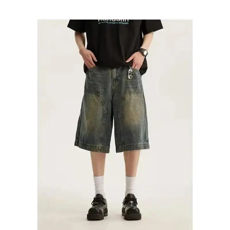Japanese Brand Retro straight leg wide leg denim shorts Size US 32 / EU 48 - 5 Thumbnail
