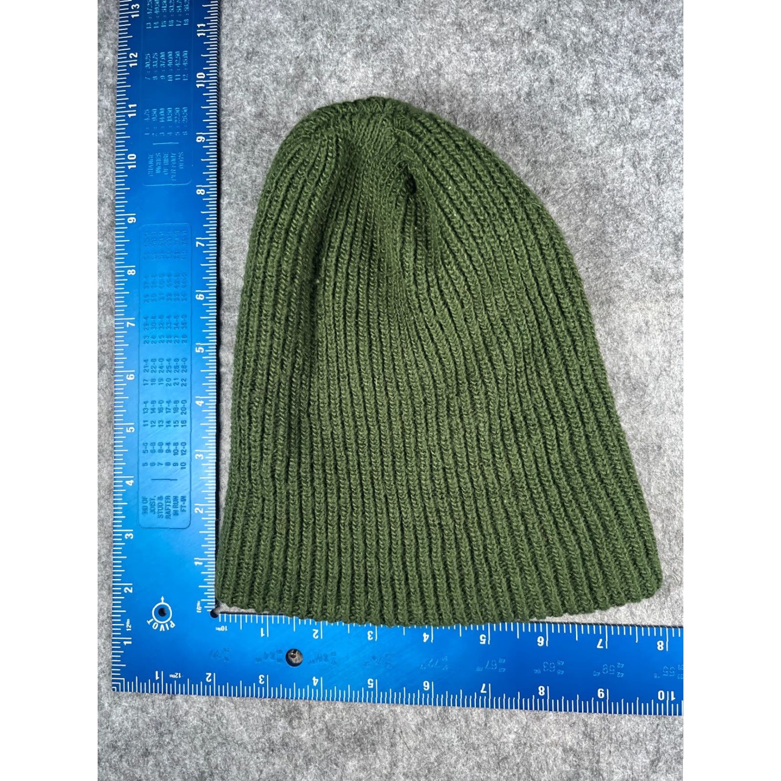 Vintage Beanie Toque Adult One Size Green Double Knit 100% Acrylic Logo Ski Camp Size ONE SIZE - 3 Thumbnail