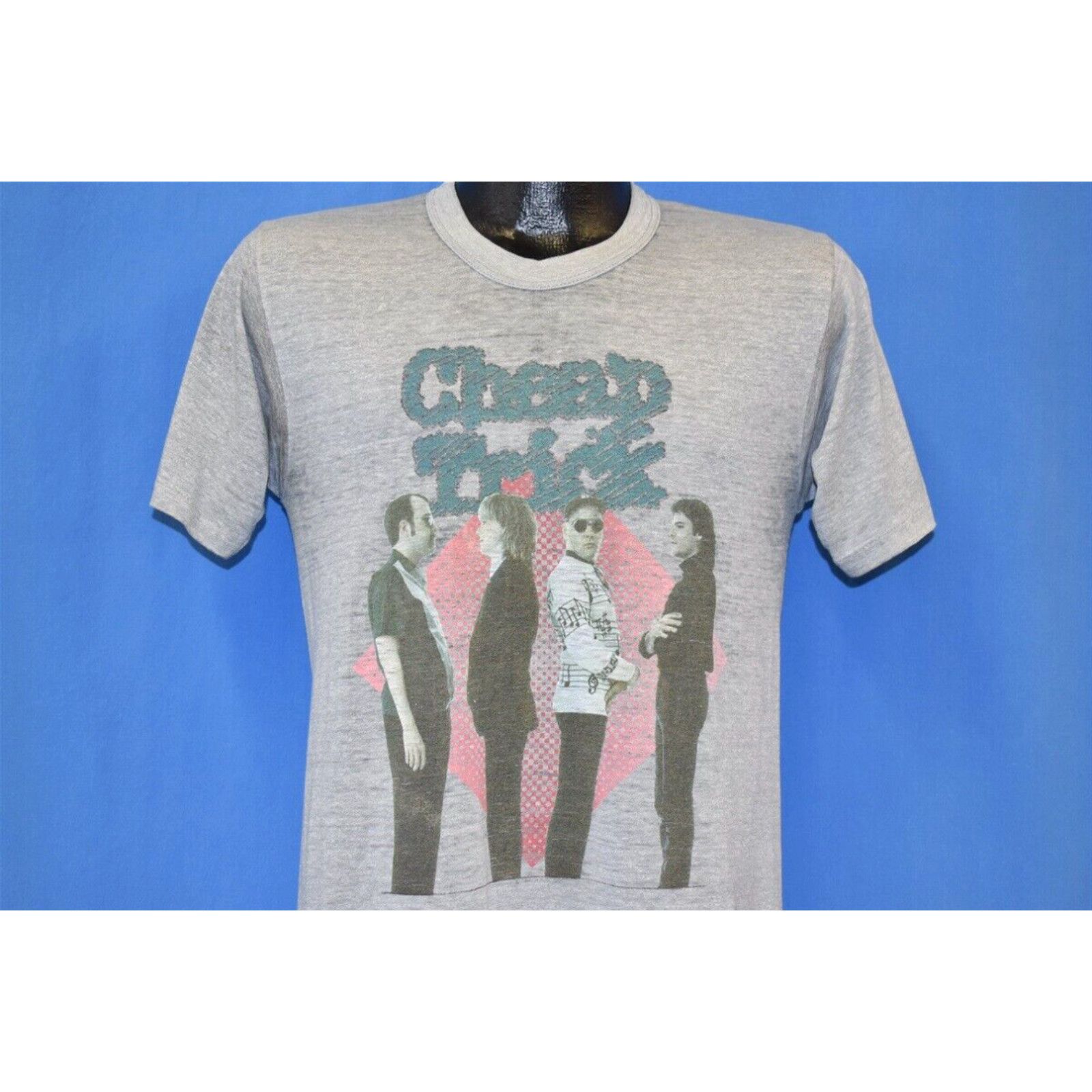 image of Vintage VTG 80's Cheap Trick I Want You 1982 One Rock Band Distressed Soft Thin T-Shirt S in White 