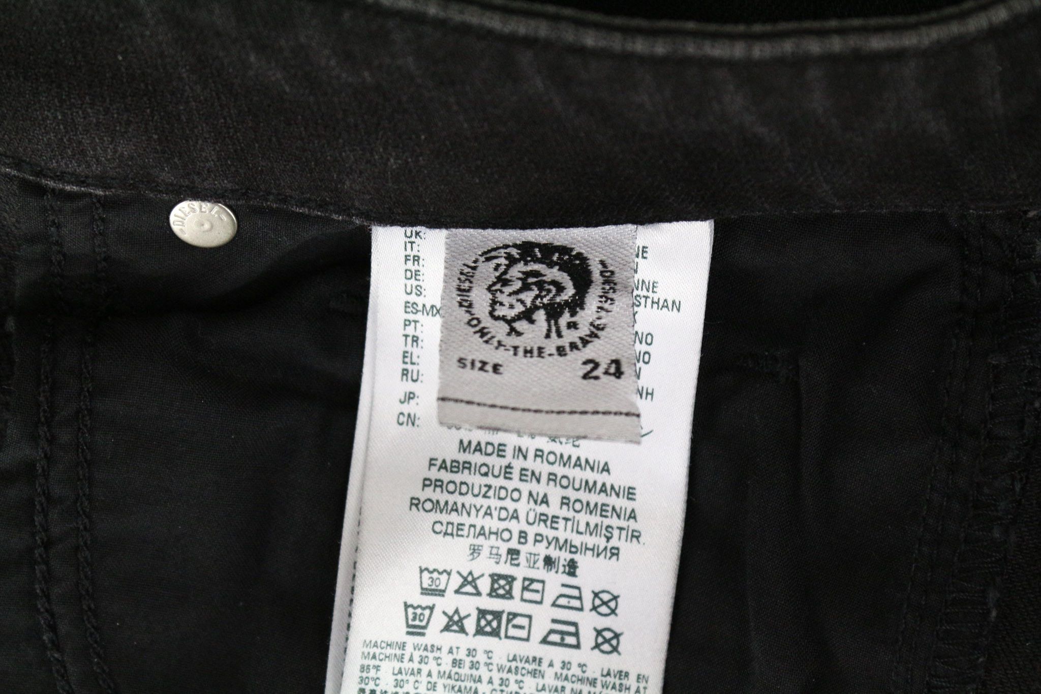 Diesel ARYEL 069JD W24/L30 Black Stretch Buttoned Jeans 69901 Size 24" / US 00 / IT 34 - 8 Thumbnail