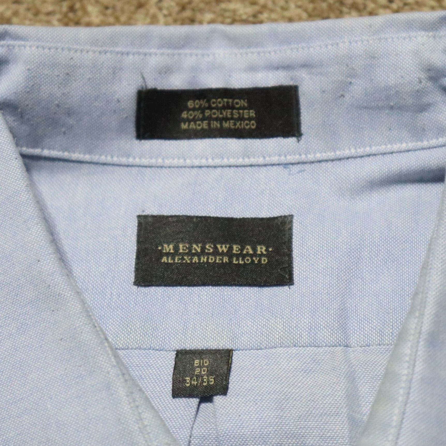 LLOYD Alexander Lloyd Blue Button-Up Shirt Men's Size 20 34 / 35 Shirt Cotton Striped Button-Up Blue 20 Mens Size US XXL / EU 58 / 5 - 2 Thumbnail
