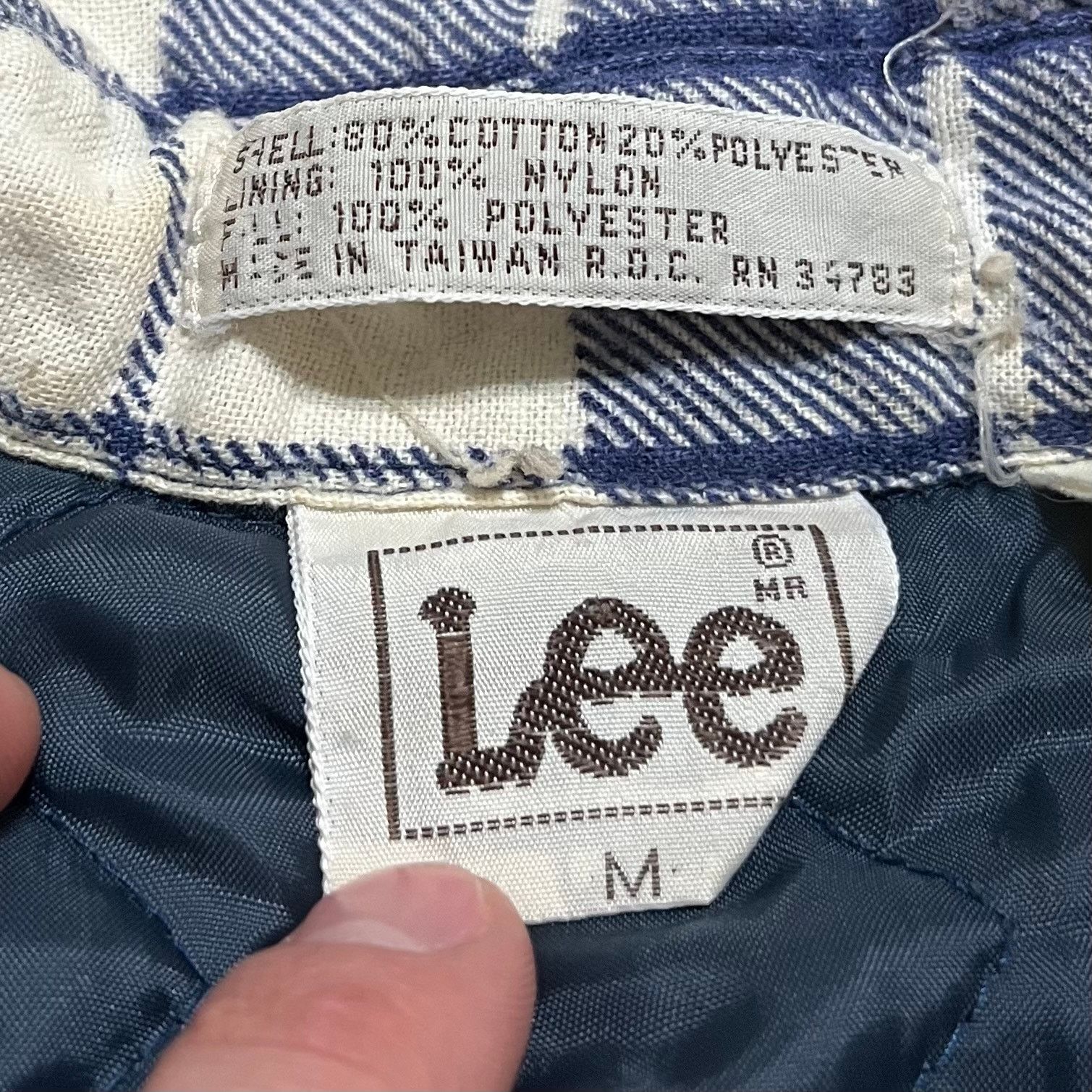 Lee Vintage 80s 90s Lee Lined Purple/Blue/White Plaid Button Up Size US M / EU 48-50 / 2 - 3 Thumbnail