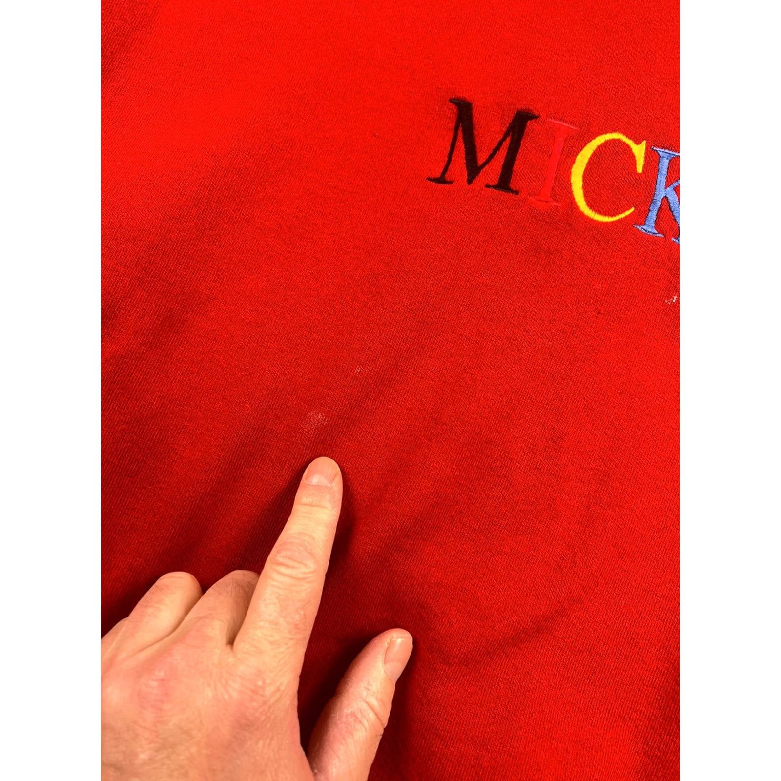 Velva Sheen VINTAGE Mickey Mouse Sweatshirt Walt Disney L/XL Velva Sheen Crew Neck Red 80s Mens Large Boys Girls (adjusted) Size US L / EU 52-54 / 3 - 4 Thumbnail