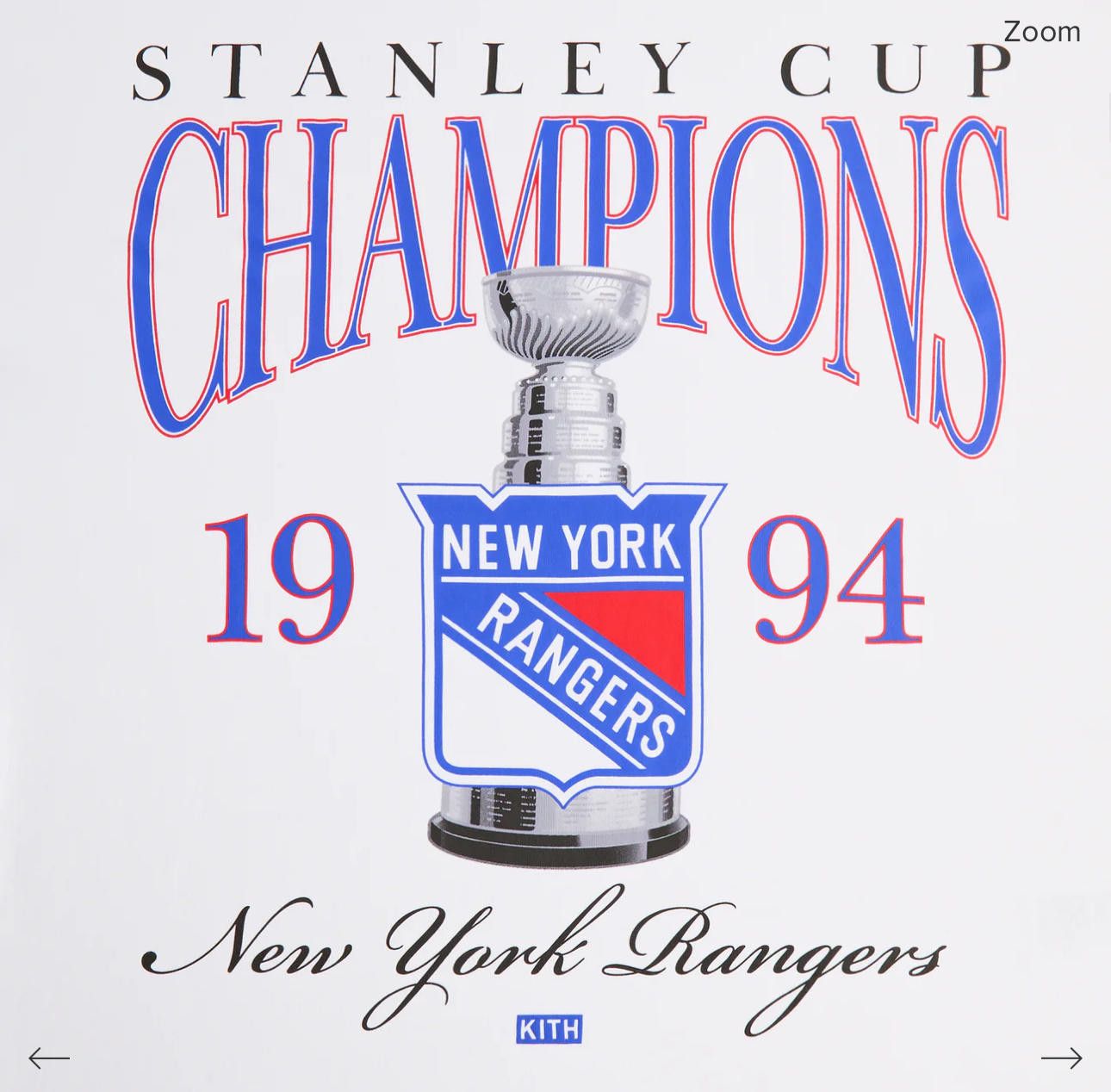 Kith BRAND NEW Kith for NY Rangers Champion Tee - Size L Size US L / EU 52-54 / 3 - 3 Thumbnail