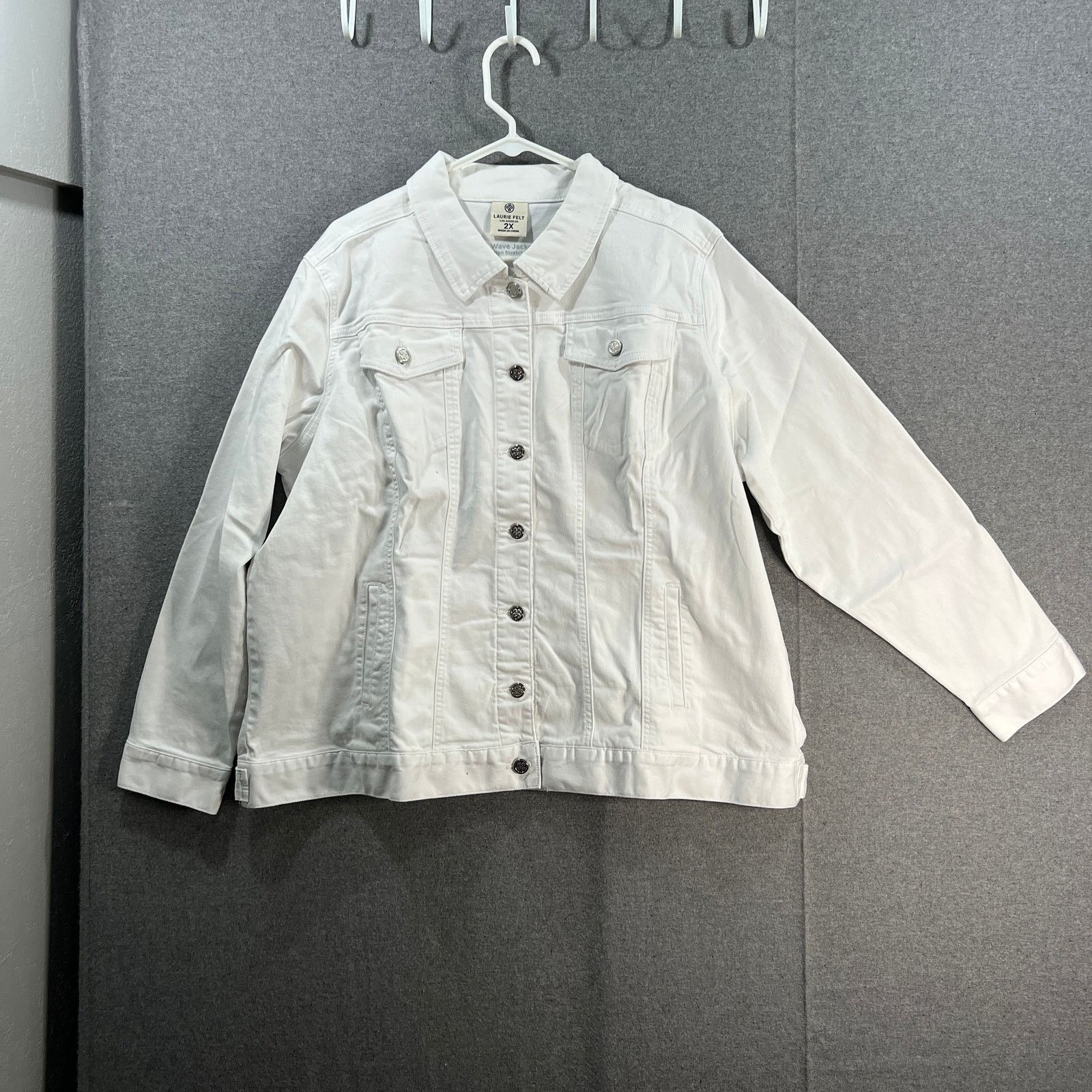 Other Lauire Felt Wave Denim Jacket with Embroidery Size2X White Size XXL / US 16-18 / IT 52-54 - 1 Thumbnail