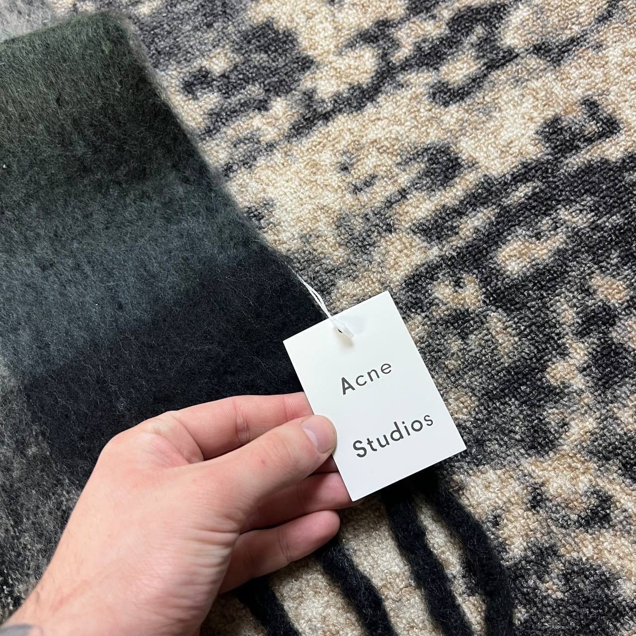 Acne Studios Acne Studios Alpaca/wool Scarf Big Logo Checkered Size ONE SIZE - 5 Thumbnail