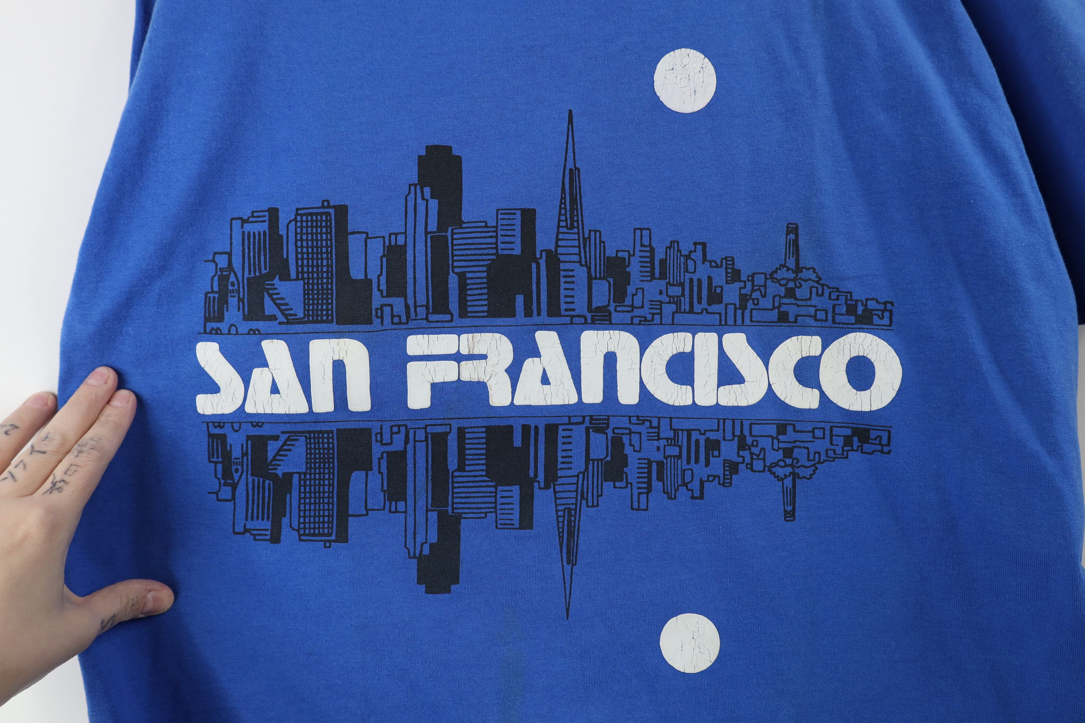 Vintage Vintage 80s 90s Streetwear San Francisco T-Shirt Blue USA Size US XL / EU 56 / 4 - 4 Thumbnail