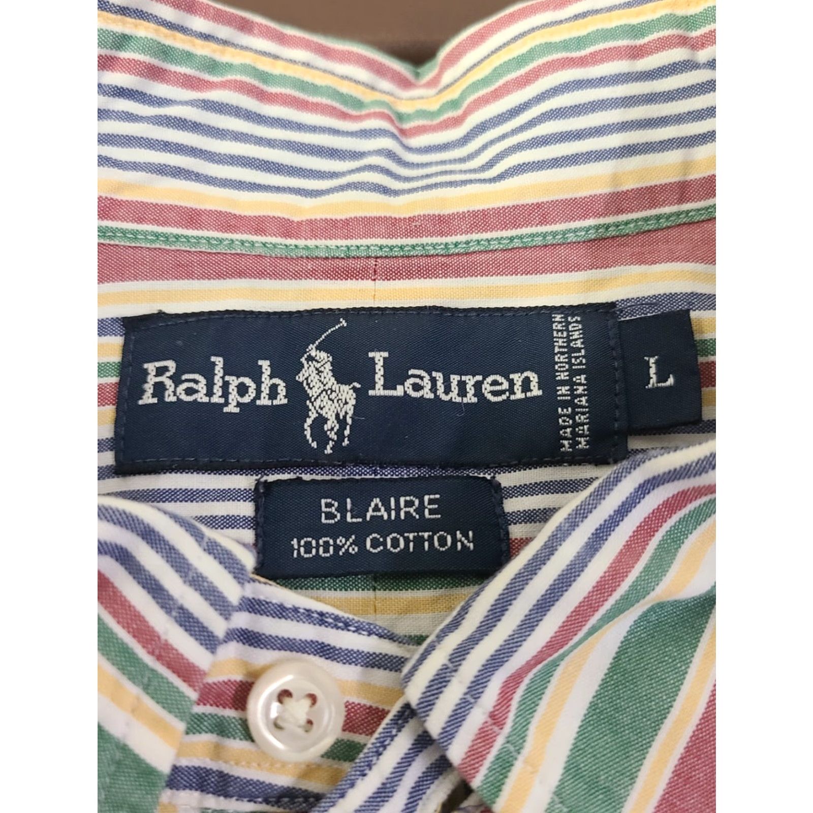 Polo Ralph Lauren Ralph Lauren Polo Shirt Adult Large Striped Button-Up Long Sleeve Blaire Mens Size US L / EU 52-54 / 3 - 3 Thumbnail