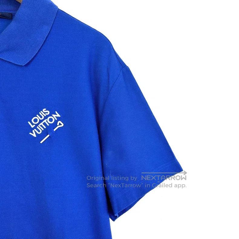 Louis Vuitton Louis Vuitton Blue pin embroidered logo short sleeve Polo Size US XL / EU 56 / 4 - 5 Thumbnail