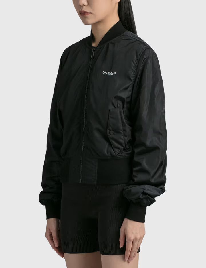 Off-White o1y1125 Logo Bomber Jacket in Black Size S / US 4 / IT 40 - 2 Thumbnail