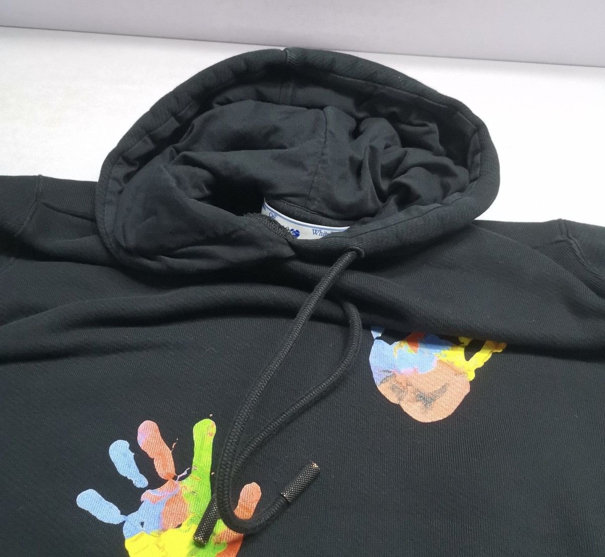 Off-White Off-White Hand-Print Drawstring Hoodie Size S / US 4 / IT 40 - 5 Thumbnail