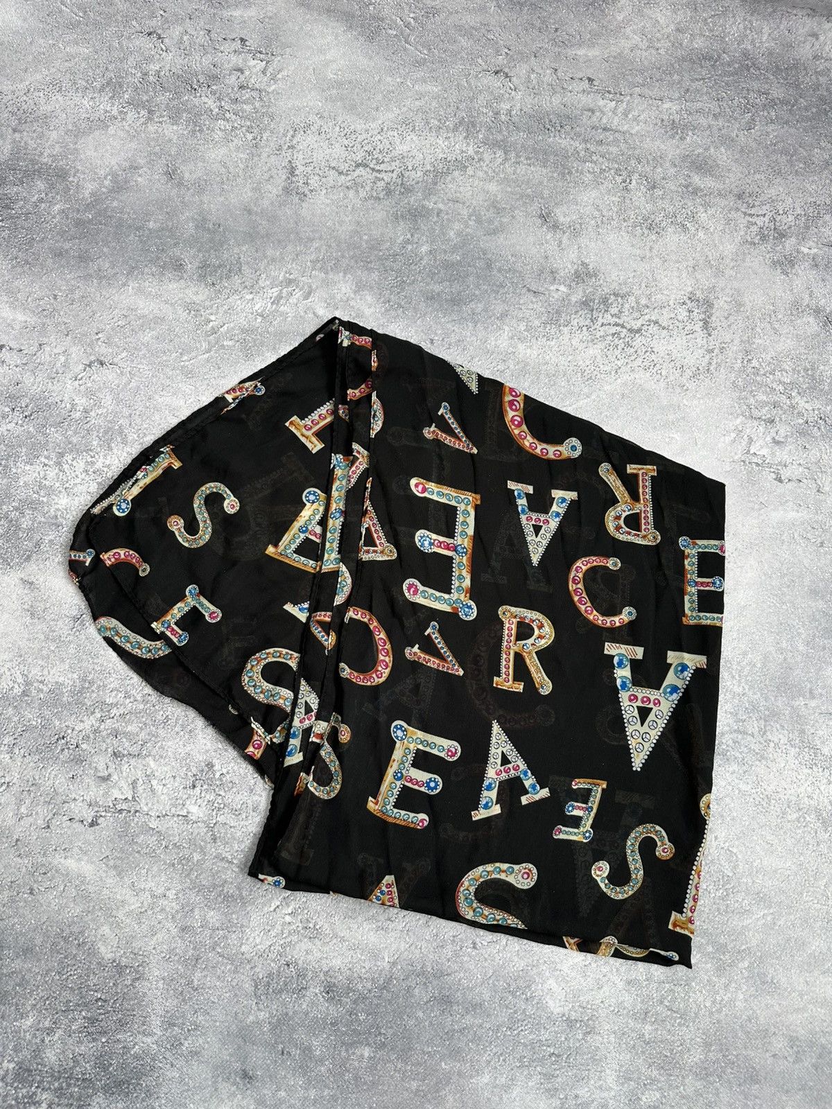 Versace Versace Vintage Silk Monogram Handkerchief Scarf Neckwear Size ONE SIZE - 3 Thumbnail