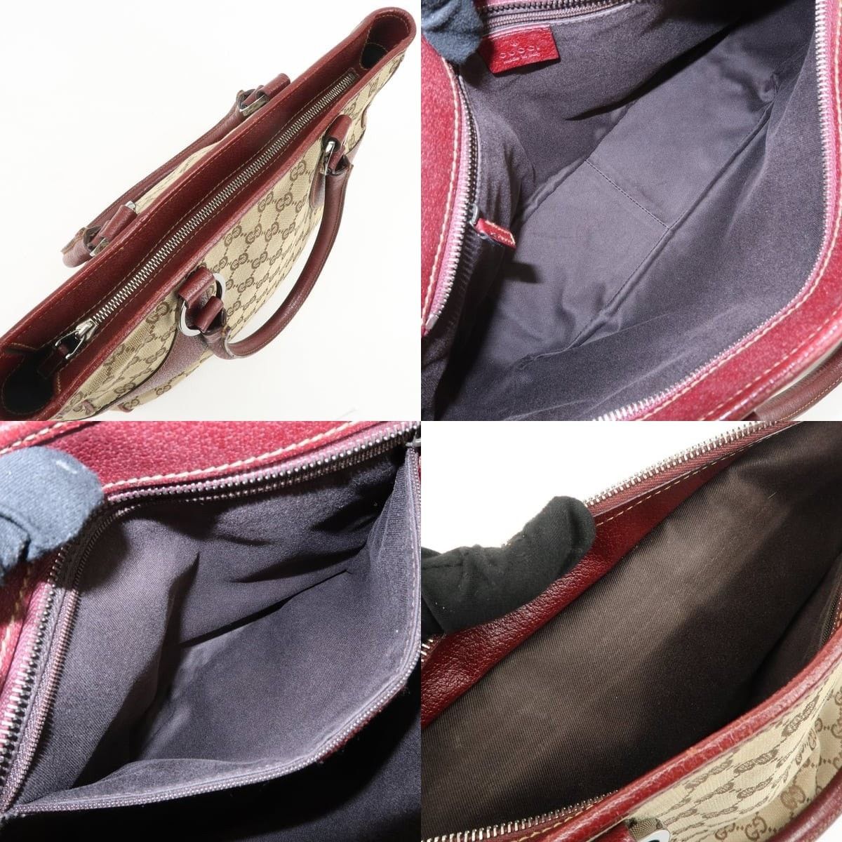 Gucci Gucci GG Monogram Canvas & Leather Tote Beige Size ONE SIZE - 7 Thumbnail
