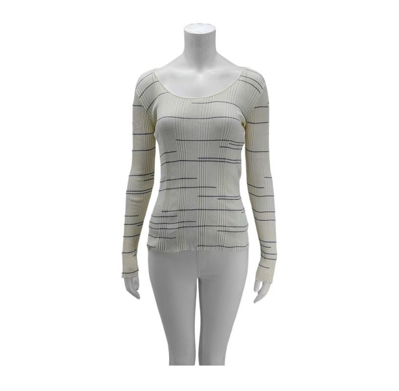 Loewe Beige Long Sleeve Striped Sweater 0089