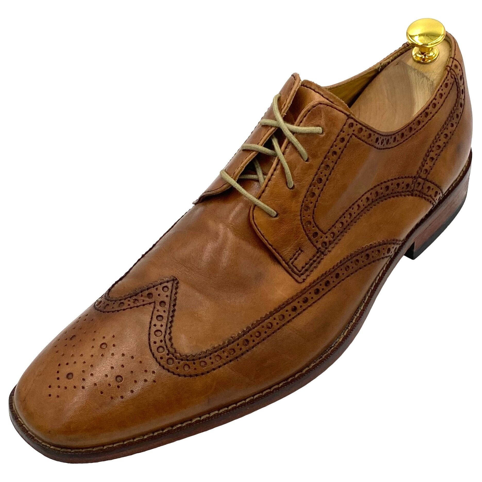 image of Vintage Cole Haan Air Giraldo Mens 13 Brown Leather Wingtip Shoes