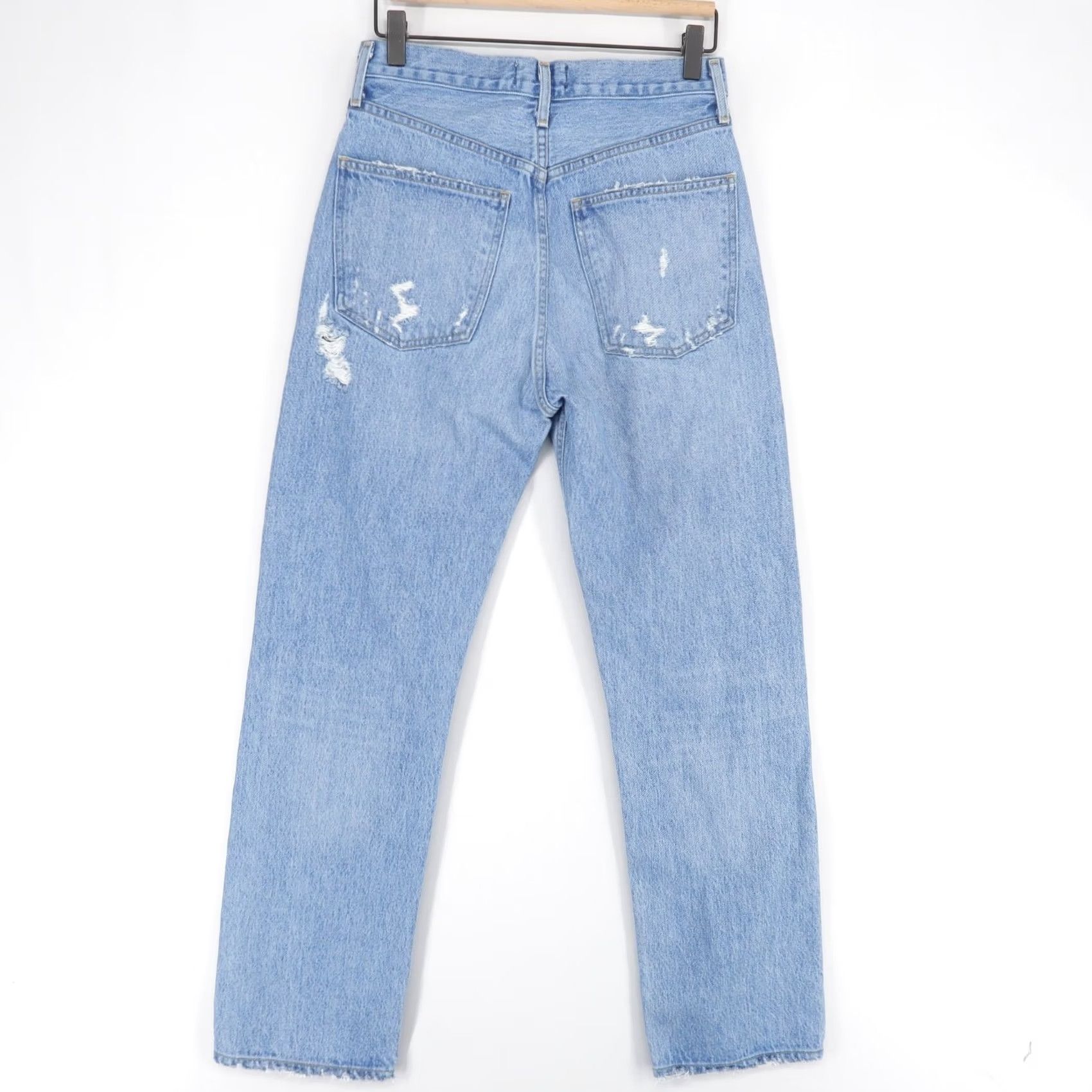 Agolde AGOLDE Jeans 25 Blue High Rise Loose Fit Distressed Button Fly 90s Womens Jeans Accessories/Denim Rise: High Womens 90s Distressed Blue Jeans Size 42" / US 20 - 3 Thumbnail