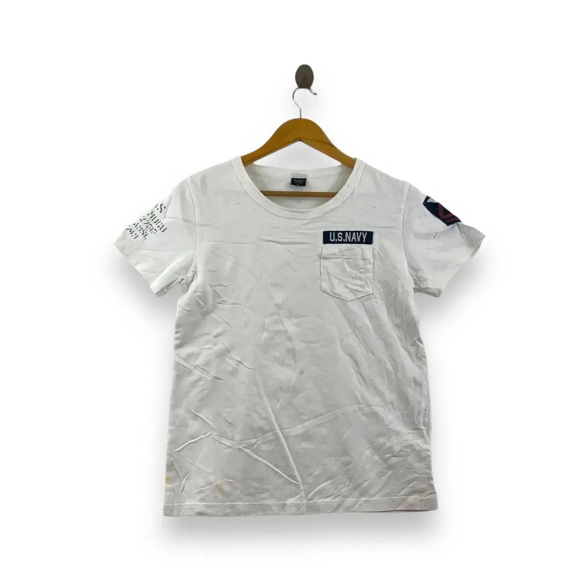 Avirex Vintage AVIREX US NAVY Premium Cotton Pocket Tee Shirt Top Size S / US 4 / IT 40 - 1 Thumbnail