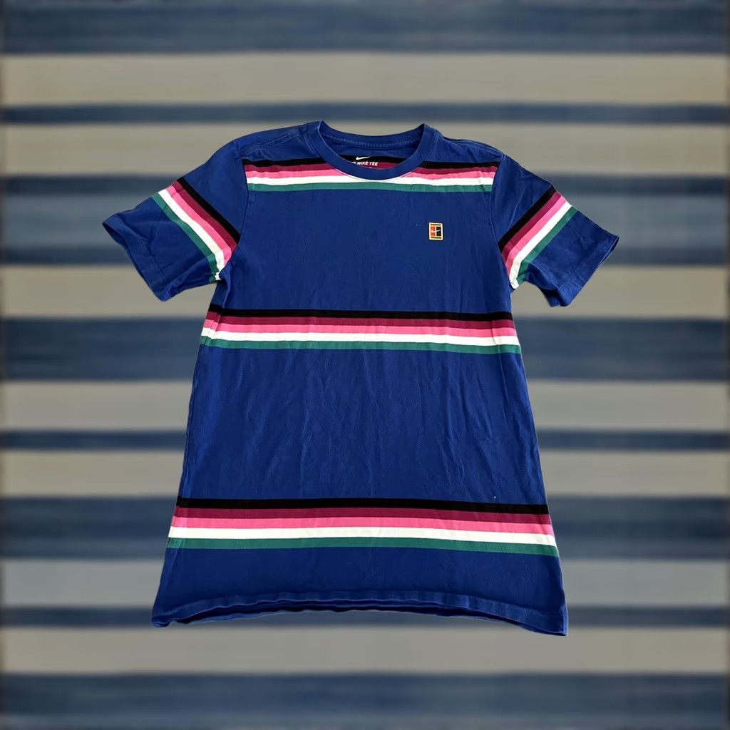 Nike Nike Court Tee Shirt Striped Blue Size Small Men T-Shirt Short Sleeve Cotton Size US S / EU 44-46 / 1 - 1 Thumbnail