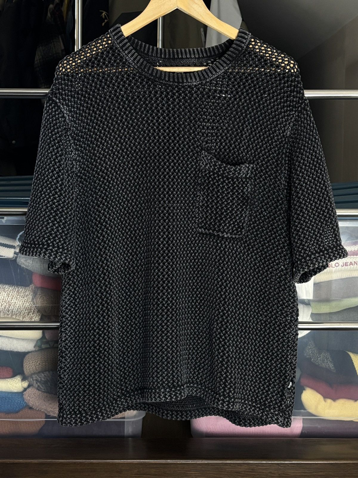 Stussy Stussy O’Dyed Mesh Crochet Avant Garde Pocket Tee Vintage Size US XL / EU 56 / 4 - 1 Thumbnail