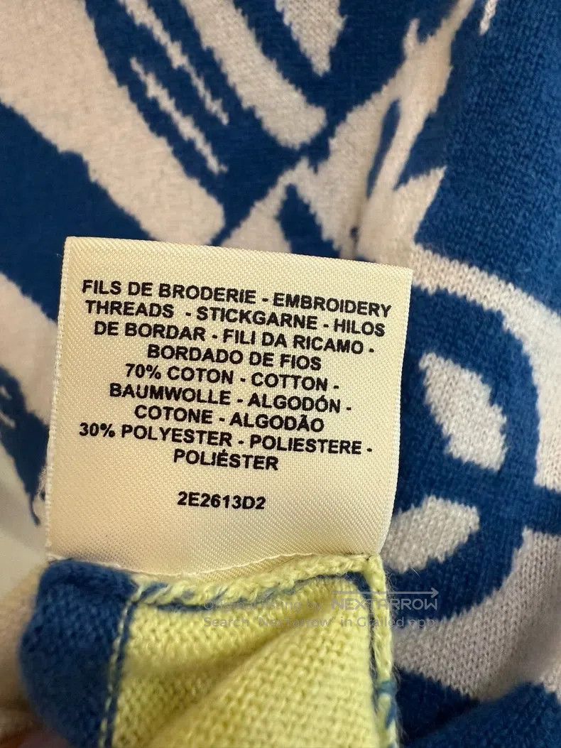 Hermes Hermes Blue Chain Pattern Cashmere Sweater Size XS / US 0-2 / IT 36-38 - 6 Thumbnail