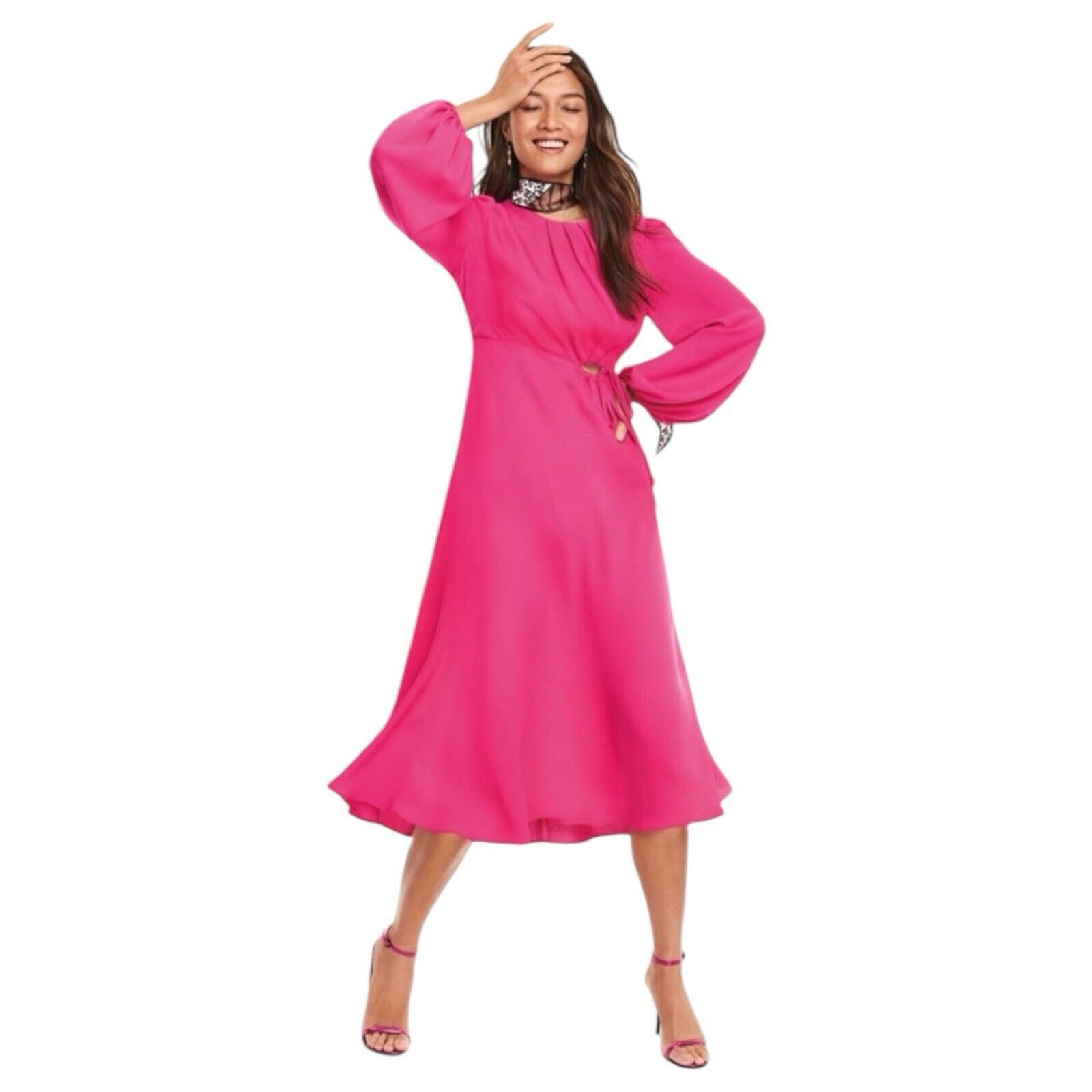 Other CAbi Delight Midi Dress Fushcia Hot Pink Cutout Size Small Size S / US 4 / IT 40 - 1 Thumbnail