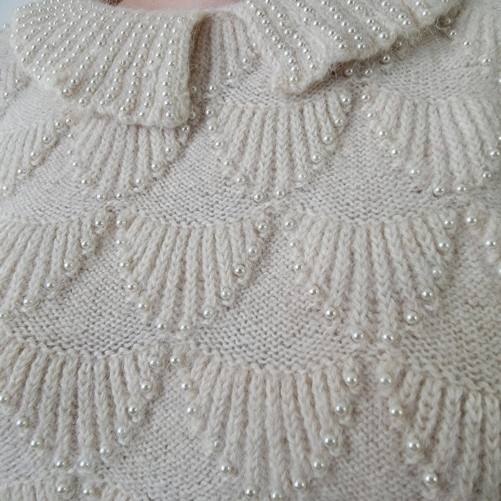 Vintage Vintage English Artisan Knit Sweater with Pearl's Size M / US 6-8 / IT 42-44 - 7 Thumbnail
