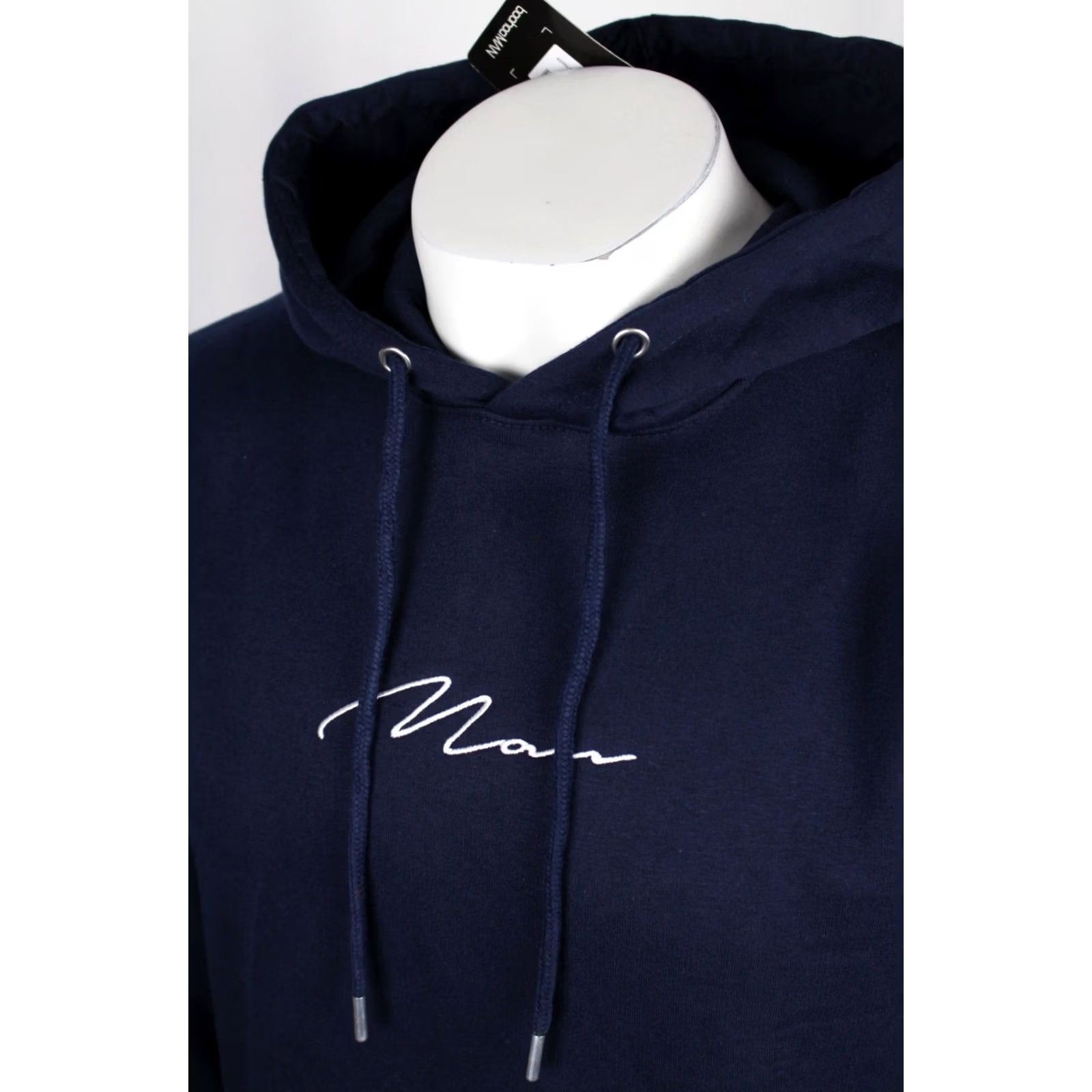 Vintage Boohoo Man Signature Over The Head Hoodie Fleece Size Medium Navy Blue Size US M / EU 48-50 / 2 - 3 Thumbnail