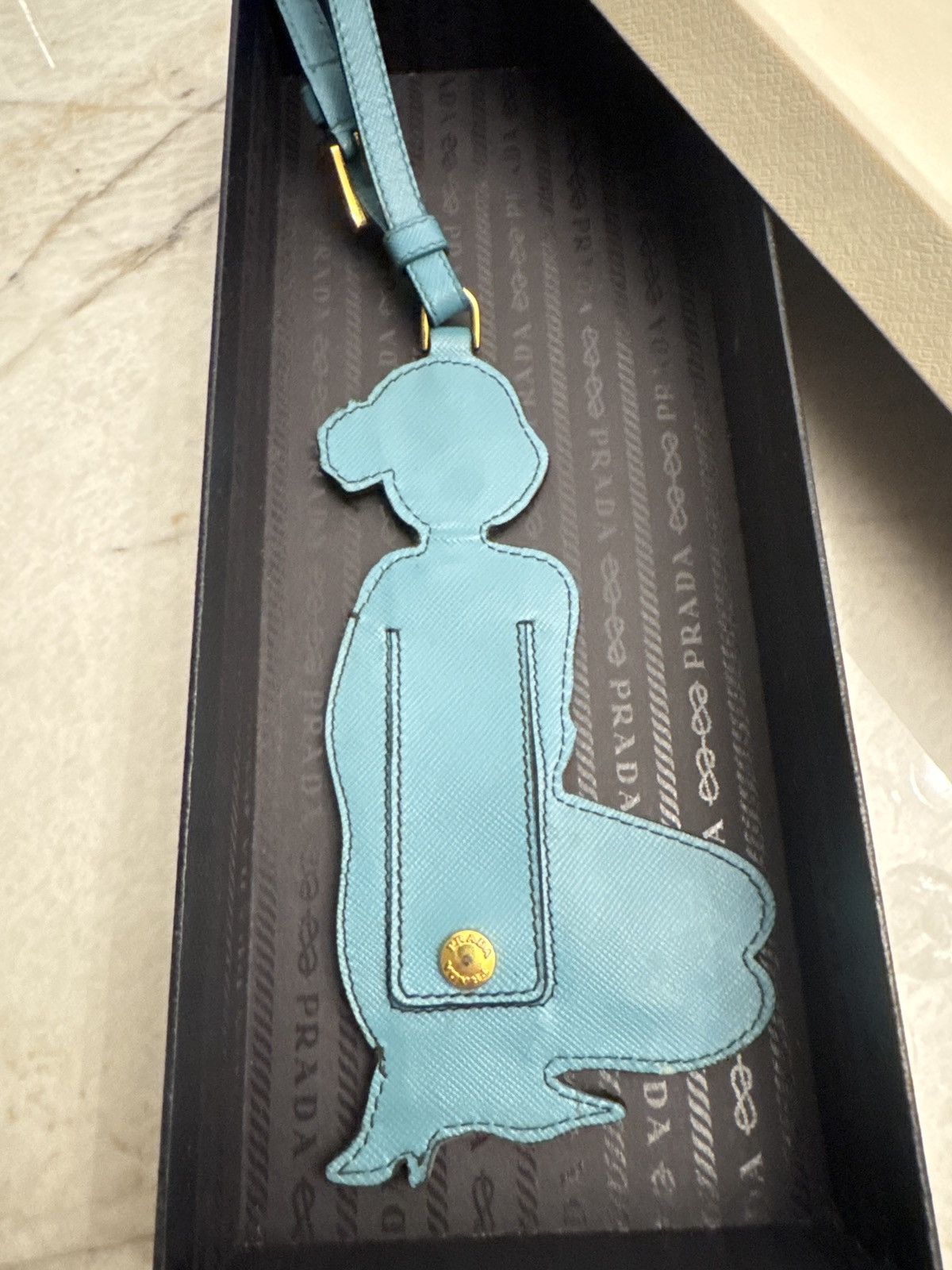 Prada Prada Saffiano Leather Bathing beauty luggage tag Size ONE SIZE - 4 Thumbnail